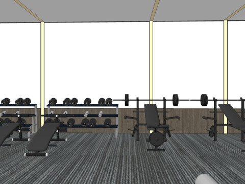 Modern gym 3D Model