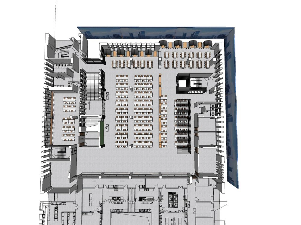 Restaurant canteen 3D Model .c4d .max .obj .3ds .fbx .stl .blend 