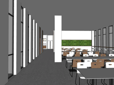 Restaurant canteen 3D Model