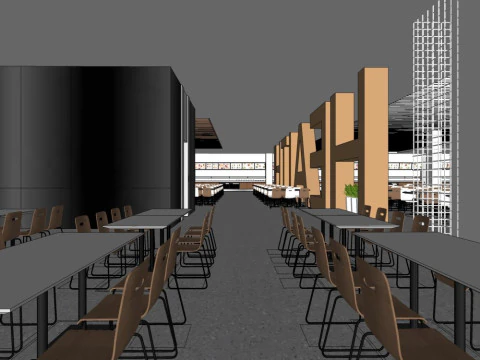 Restaurant canteen 3D Model