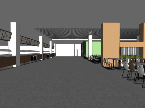 Restaurant canteen 3D Model