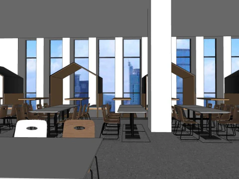 Restaurant canteen 3D Model