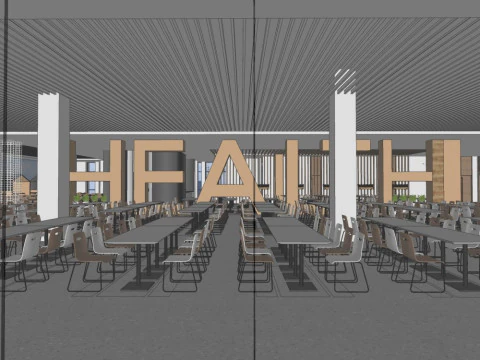 Restaurant canteen 3D Model