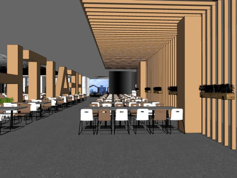 Restaurant canteen 3D Model