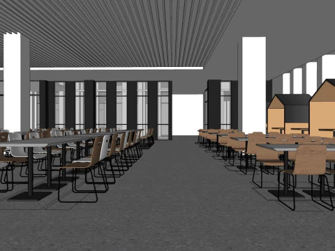 Restaurant canteen 3D Model