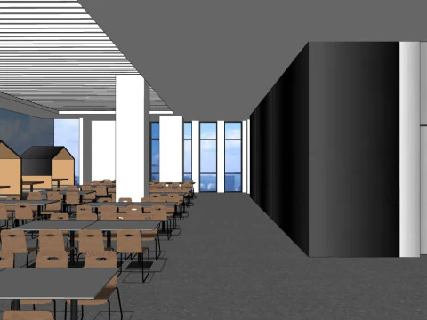 Restaurant canteen 3D Model