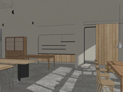 Restaurant interior design 3D Model
