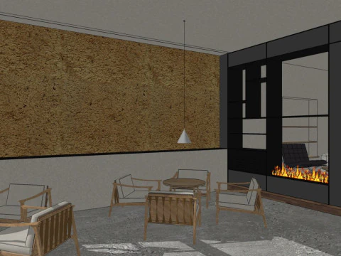 Restaurant interior design 3D Model