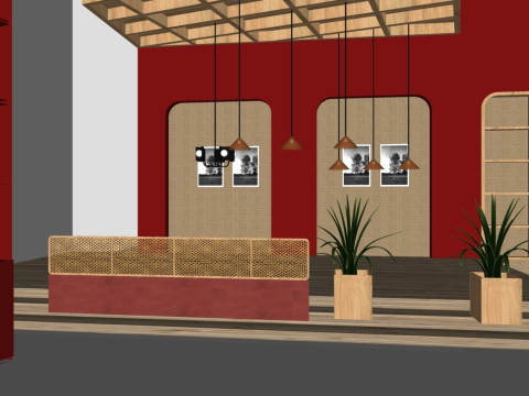 Nowoczesna, swobodna restauracja Model 3D