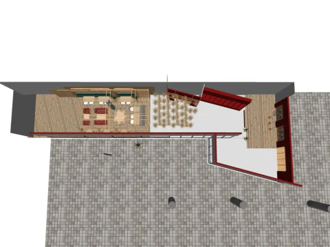 Modern casual restaurant 3D Model