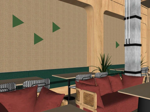 Modern casual restaurant 3D Model
