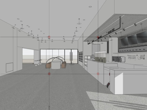 S&uuml;tl&uuml; &ccedil;ay d&uuml;kkanı 3D Model