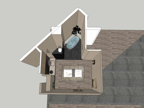 मसाज क्लब में निजी कमरा 3D मॉडल