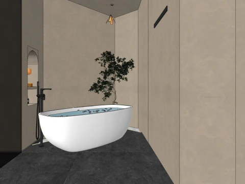Private room in massage club 3D Model