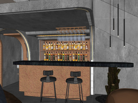 Modern music bar 3D Model