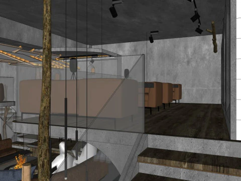 Modern music bar 3D Model