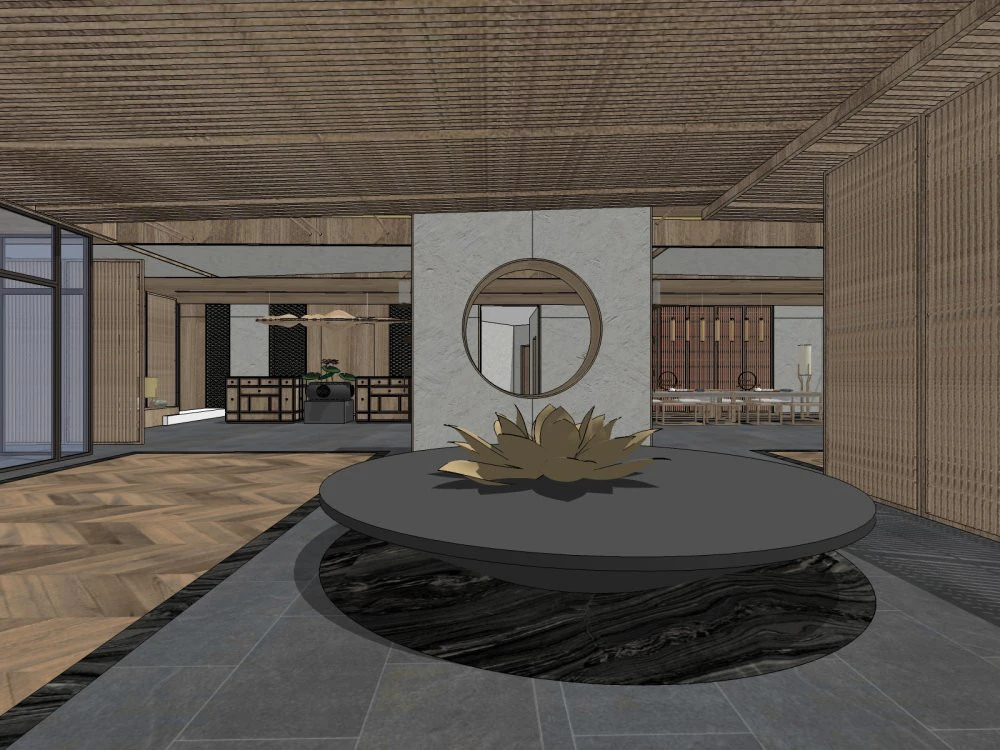 Reception Lobby 3D Model .c4d .max .obj .3ds .fbx .stl .blend 