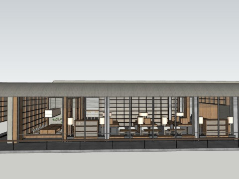 书店室内设计 3D 模型