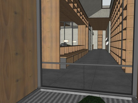 Bookstore interior design 3D Model