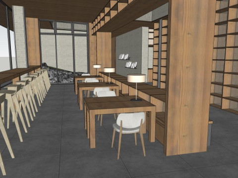 Bookstore interior design 3D Model