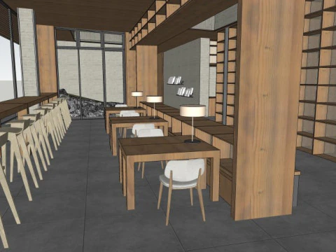 Bookstore interior design 3D Model