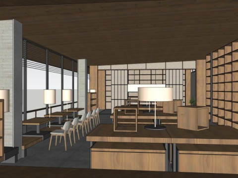 Bookstore interior design 3D Model