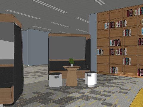 Dinlenme alanı i&ccedil; kısmı 3D Model