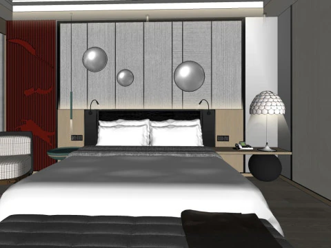 Hotel room interior 3D Model