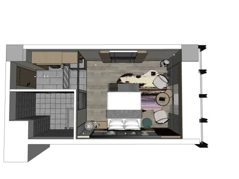 Hotel room interior 3D Model