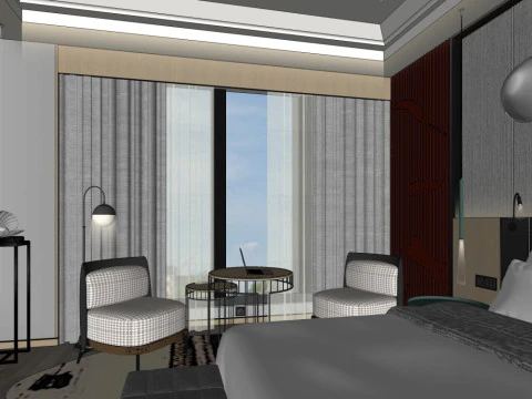 Hotel room interior 3D Model