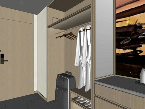 Hotel room interior 3D Model