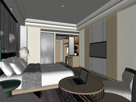 Hotel room interior 3D Model