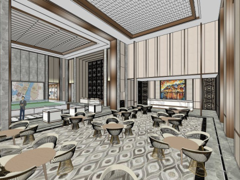 售楼处室内装修设计现代风格 3D 模型