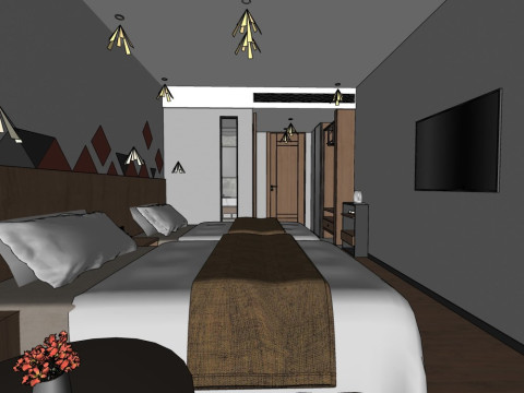 Hotel room interior 3D Model