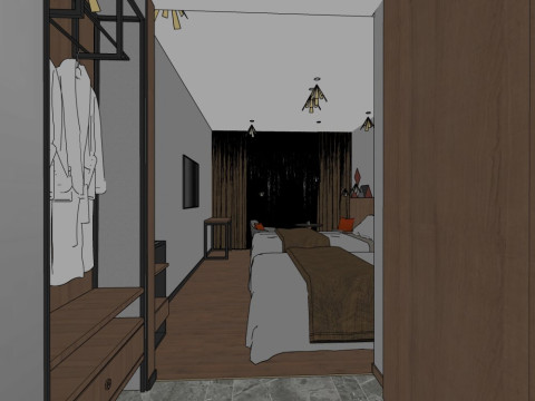 Hotel room interior 3D Model