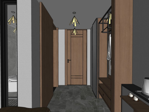 Hotel room interior 3D Model