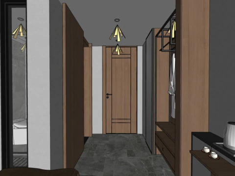 Hotel room interior 3D Model