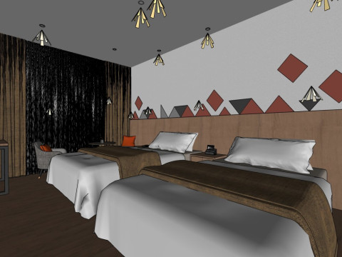 Hotel room interior 3D Model