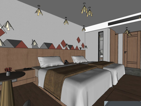 Hotel room interior 3D Model