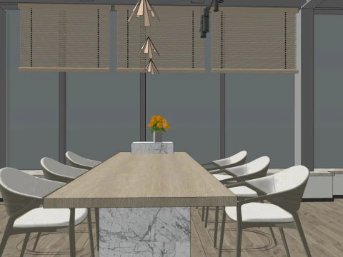 Escrit&oacute;rio moderno Modelo 3D