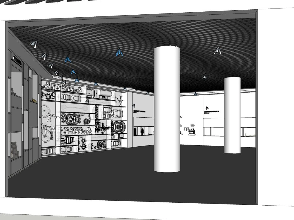 Exhibition hall pavilion 3D Model .c4d .max .obj .3ds .fbx .stl .blend