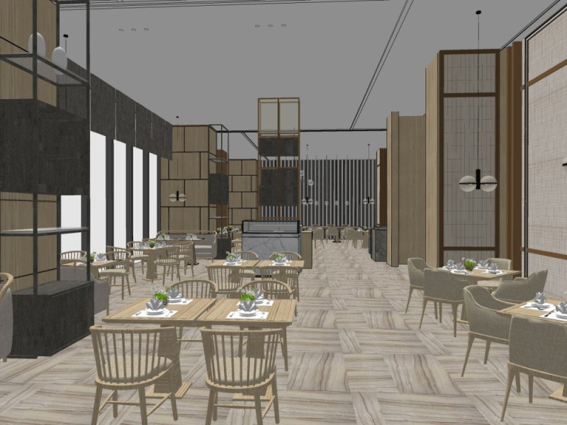 Restaurant interior design 3D Model .c4d .max .obj .3ds .fbx .stl .blend 