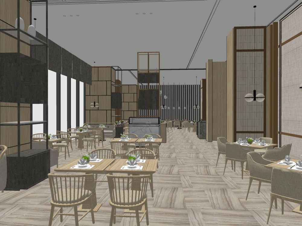 Restaurant interior design 3D Model .c4d .max .obj .3ds .fbx .stl .blend 