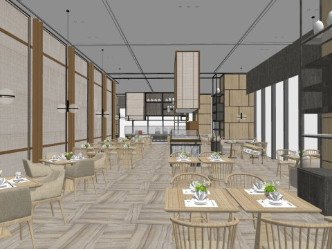 Restaurant interior design 3D Model