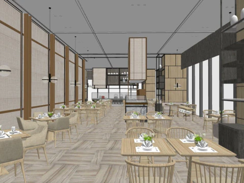 Restaurant interior design 3D Model