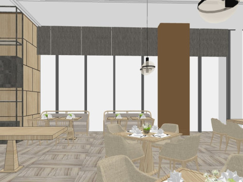 Restaurant interior design 3D Model