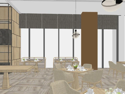 Restaurant interior design 3D Model
