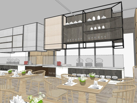 Restaurant interior design 3D Model