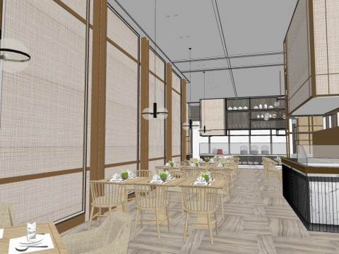 Restaurant interior design 3D Model