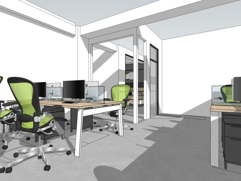 Modernes B&uuml;ro 3D Modell .c4d .max .obj .3ds .fbx .stl .blend 